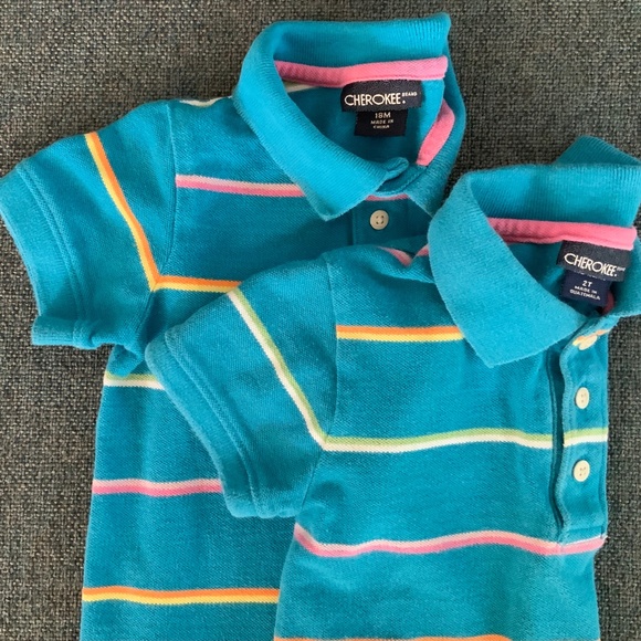 Twin Polo Shirts 2 sz- 18 mo & 2T Unisex, Easter Spring Matching Family Portrait - Picture 1 of 9